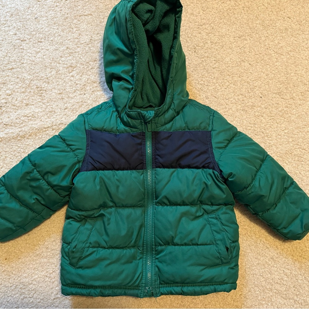 Old Navy Green Hooded Puffer Jacket